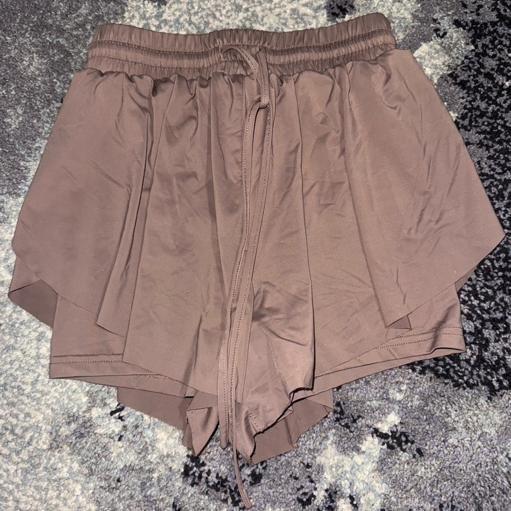 Altar'd State Brown Athletic Shorts with High-Waisted Design